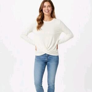 NWT J.Crew Essential Tee Ivory Women's Size Medium Twist T-shirt Minimalist NEW